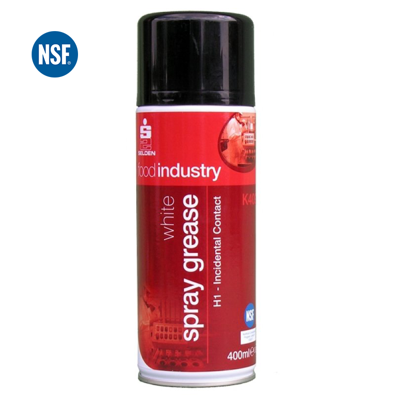 Selden K 409 White Spray Grease - Baltas tepalas guoliams ir krumpliaračiams. NSF